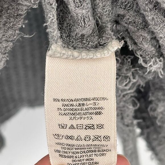 Free People Sunset Park Tunic Drippy Thermal Gray Waffle Knit Distressed Small - Picture 8 of 8